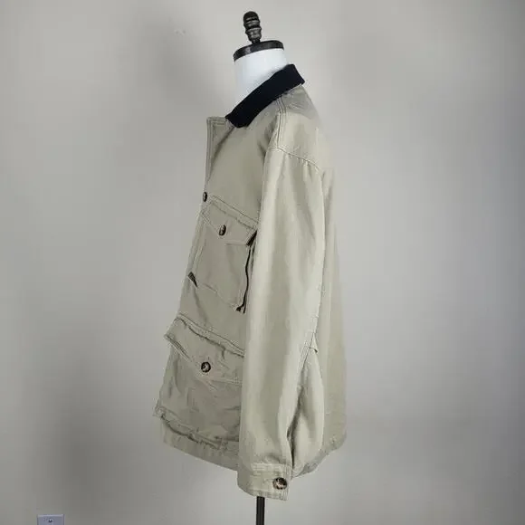 Duluth Trading Co Jacket Men Large Tall Tan Canvas Barn Chore Work Field Outdoor